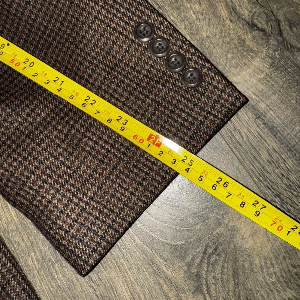 VTG Joseph & Fiess 100% Lambswool Sport Coat Mens 50R Check Blazer Suit Jacket
